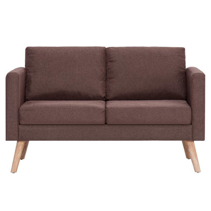 vidaXL 2-tlg. Sofagarnitur Stoff Braun