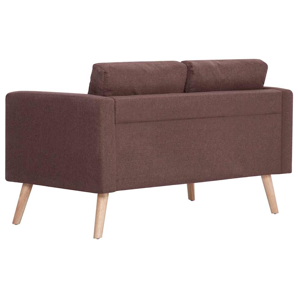 vidaXL 2-tlg. Sofagarnitur Stoff Braun