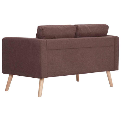 vidaXL 2-tlg. Sofagarnitur Stoff Braun
