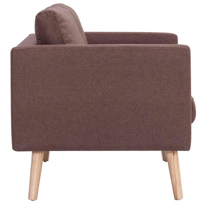vidaXL 2-tlg. Sofagarnitur Stoff Braun
