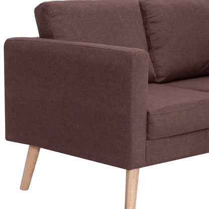 vidaXL 2-tlg. Sofagarnitur Stoff Braun