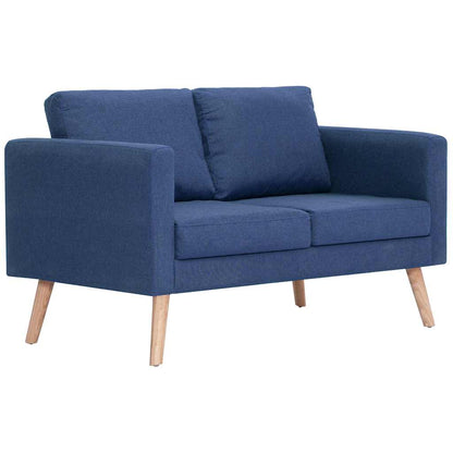 vidaXL 2-tlg. Sofagarnitur Stoff Blau