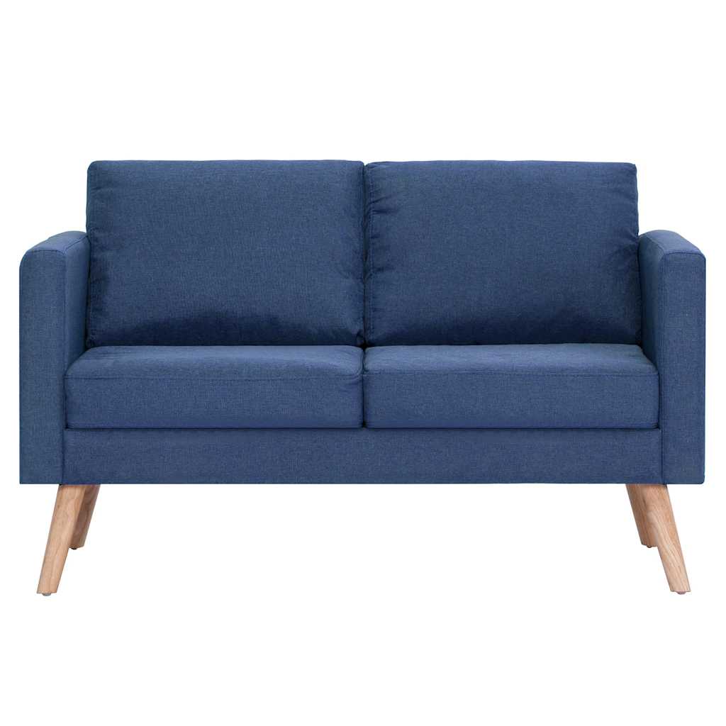 vidaXL 2-tlg. Sofagarnitur Stoff Blau