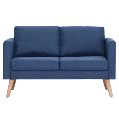 vidaXL 2-tlg. Sofagarnitur Stoff Blau