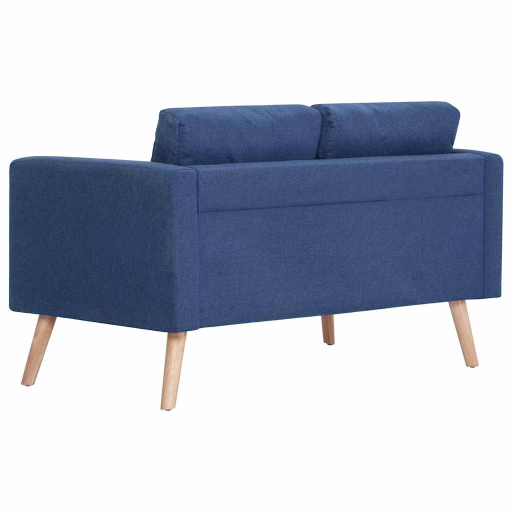 vidaXL 2-tlg. Sofagarnitur Stoff Blau
