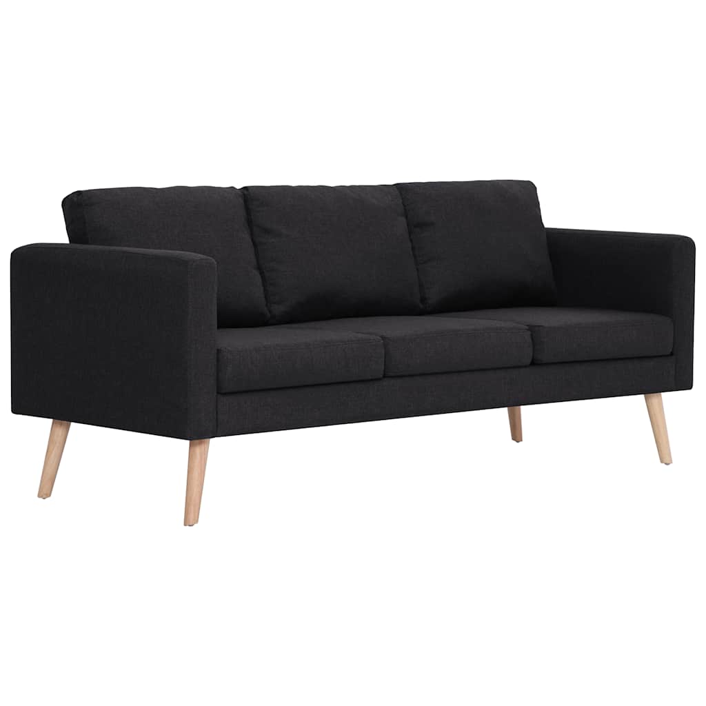 vidaXL 2-tlg. Sofagarnitur Stoff Schwarz