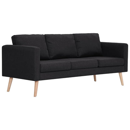 vidaXL 2-tlg. Sofagarnitur Stoff Schwarz