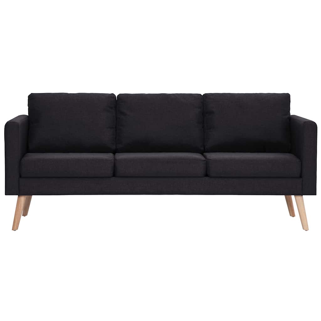 vidaXL 2-tlg. Sofagarnitur Stoff Schwarz