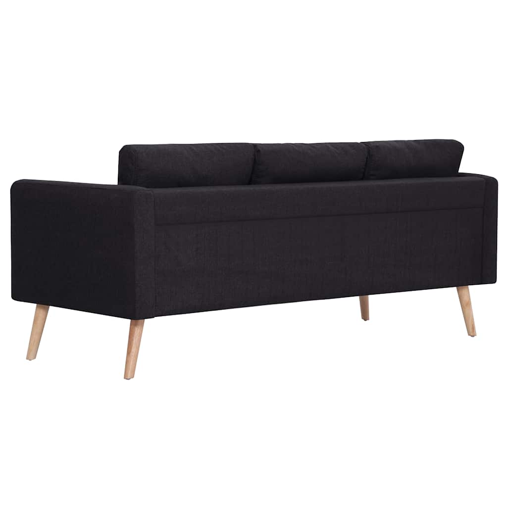 vidaXL 2-tlg. Sofagarnitur Stoff Schwarz