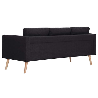 vidaXL 2-tlg. Sofagarnitur Stoff Schwarz