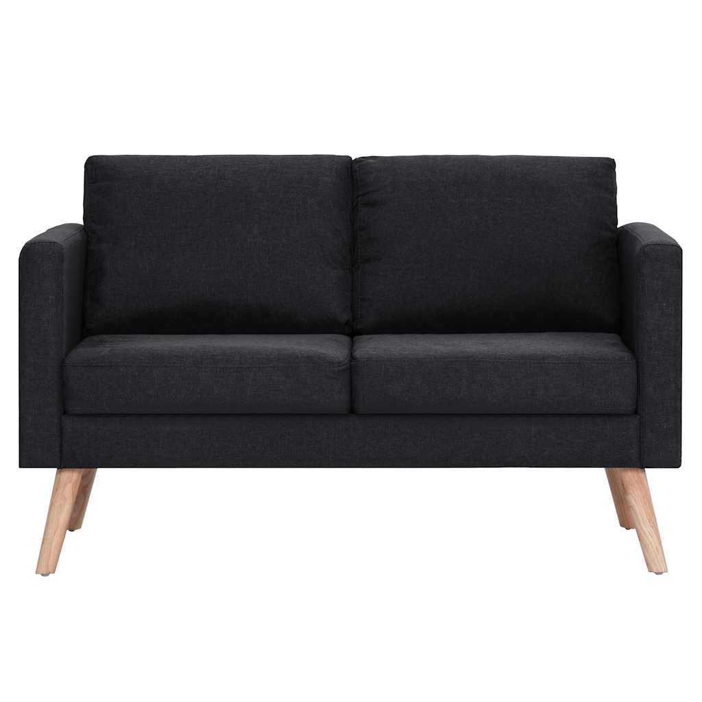 vidaXL 2-tlg. Sofagarnitur Stoff Schwarz