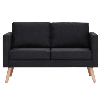 vidaXL 2-tlg. Sofagarnitur Stoff Schwarz