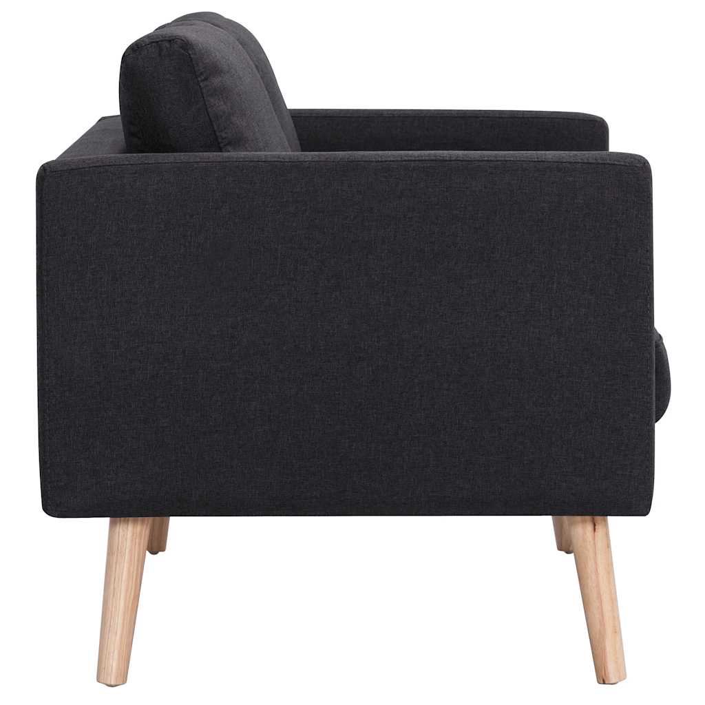 vidaXL 2-tlg. Sofagarnitur Stoff Schwarz