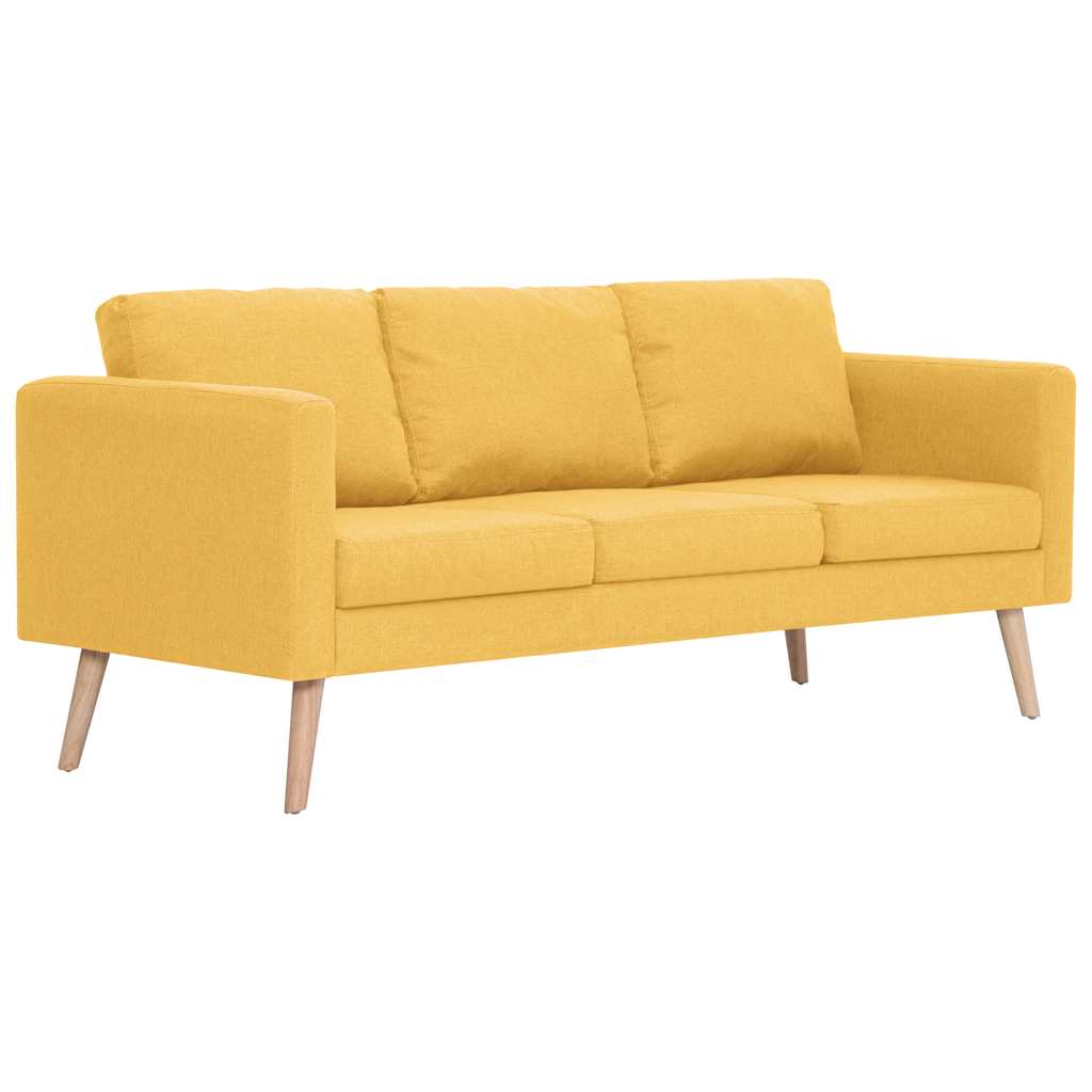 vidaXL 2-tlg. Sofagarnitur Stoff Gelb