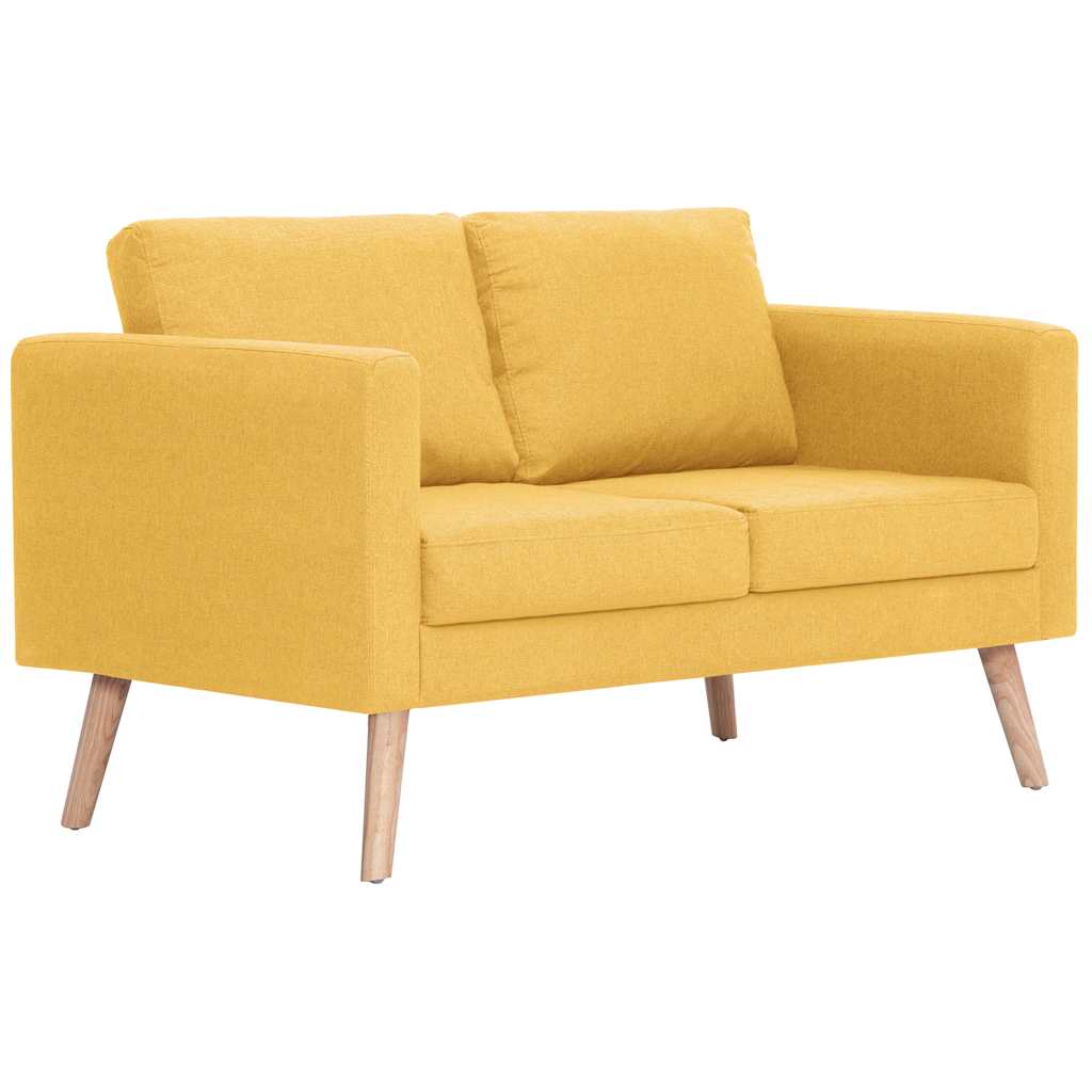 vidaXL 2-tlg. Sofagarnitur Stoff Gelb