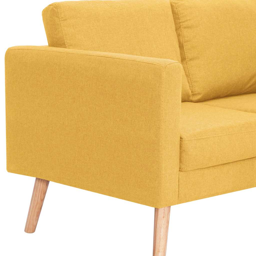 vidaXL 2-tlg. Sofagarnitur Stoff Gelb