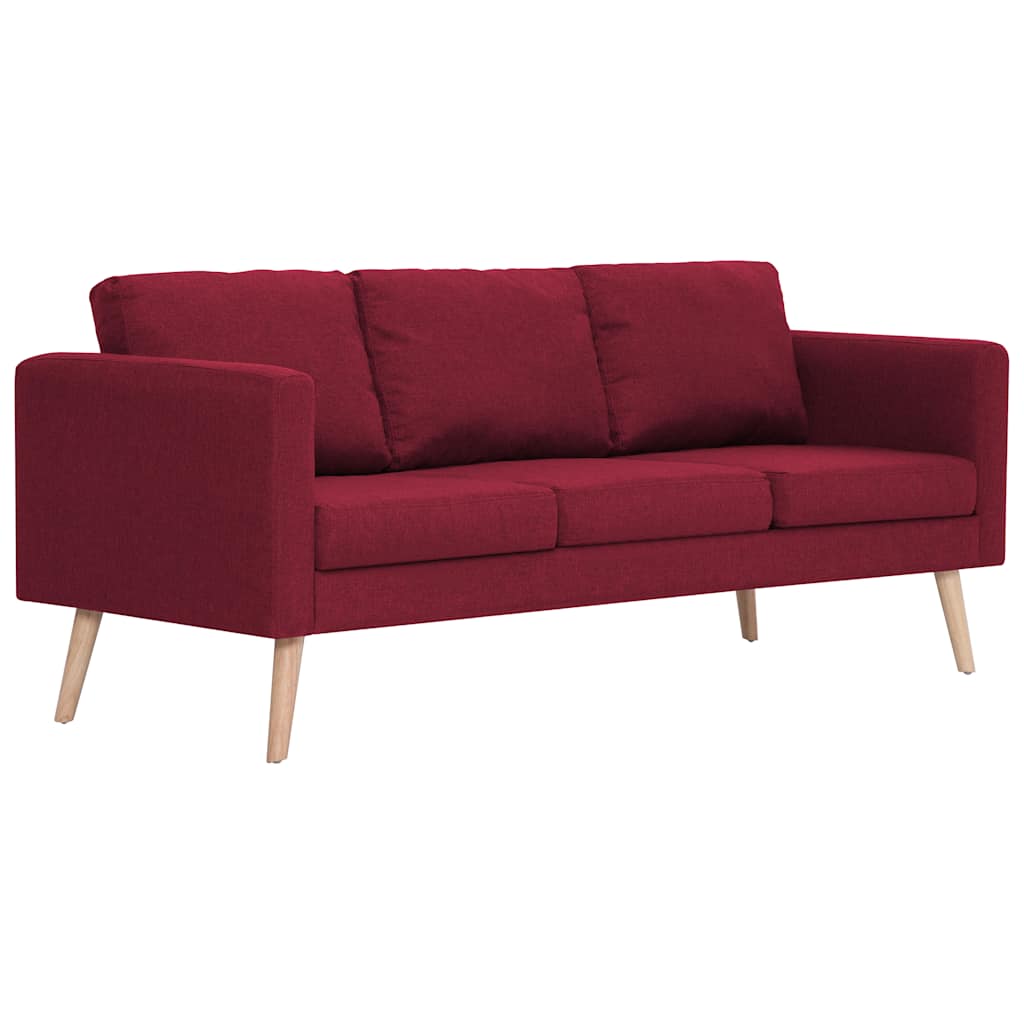 vidaXL 2-tlg. Sofagarnitur Stoff Weinrot
