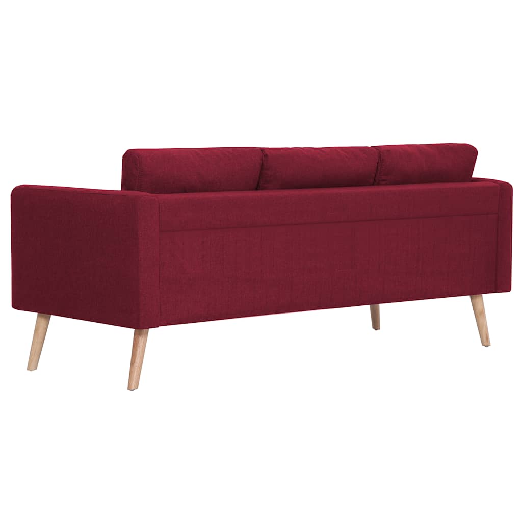 vidaXL 2-tlg. Sofagarnitur Stoff Weinrot