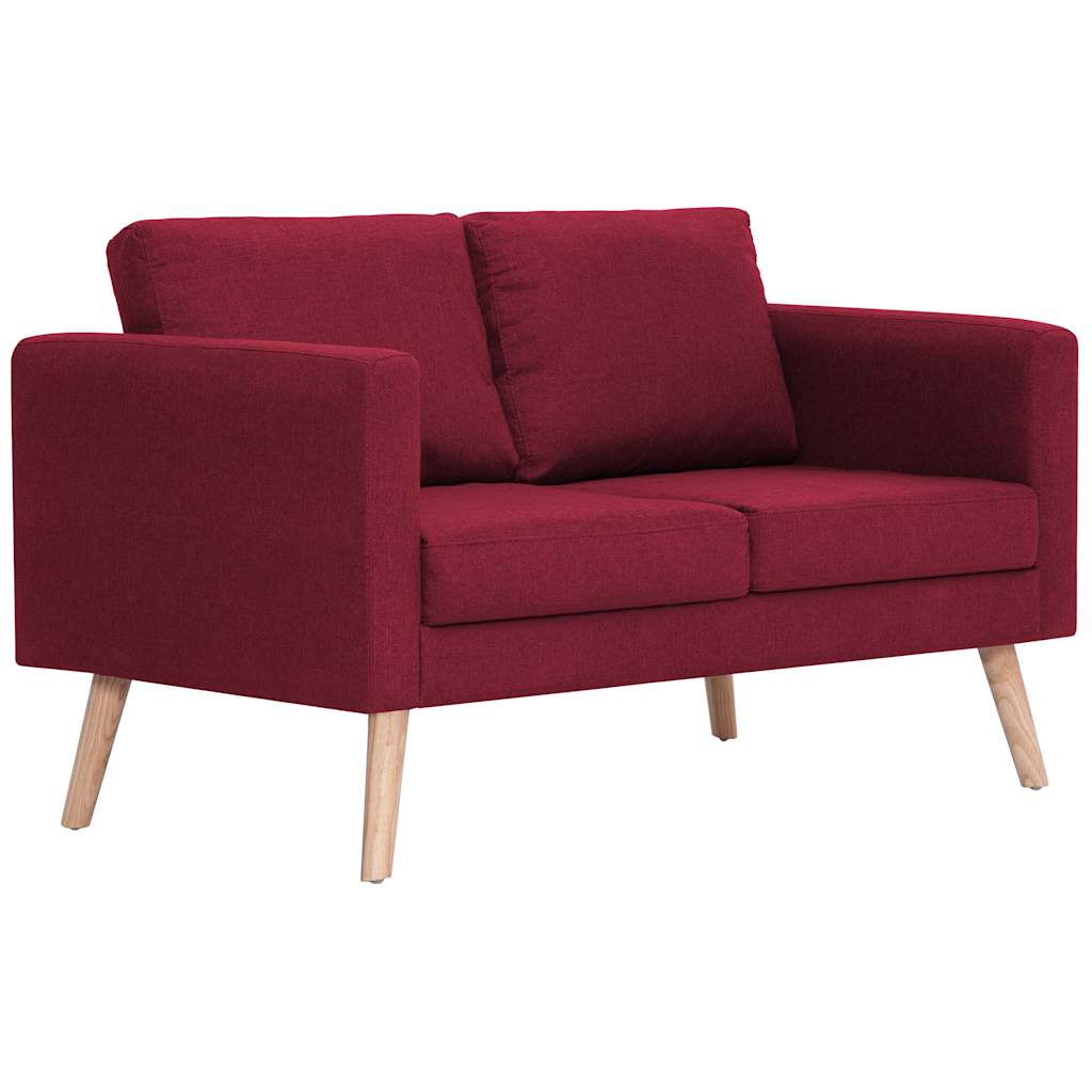 vidaXL 2-tlg. Sofagarnitur Stoff Weinrot