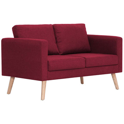 vidaXL 2-tlg. Sofagarnitur Stoff Weinrot