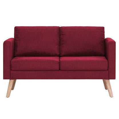vidaXL 2-tlg. Sofagarnitur Stoff Weinrot