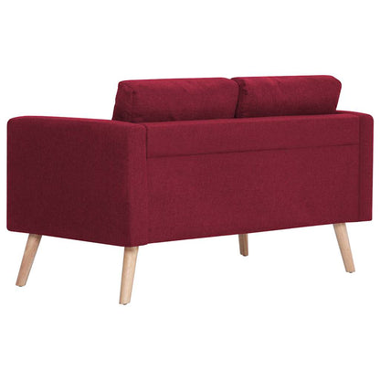 vidaXL 2-tlg. Sofagarnitur Stoff Weinrot