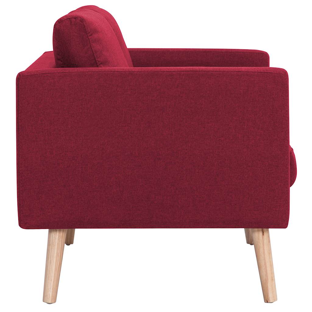 vidaXL 2-tlg. Sofagarnitur Stoff Weinrot