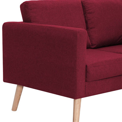 vidaXL 2-tlg. Sofagarnitur Stoff Weinrot