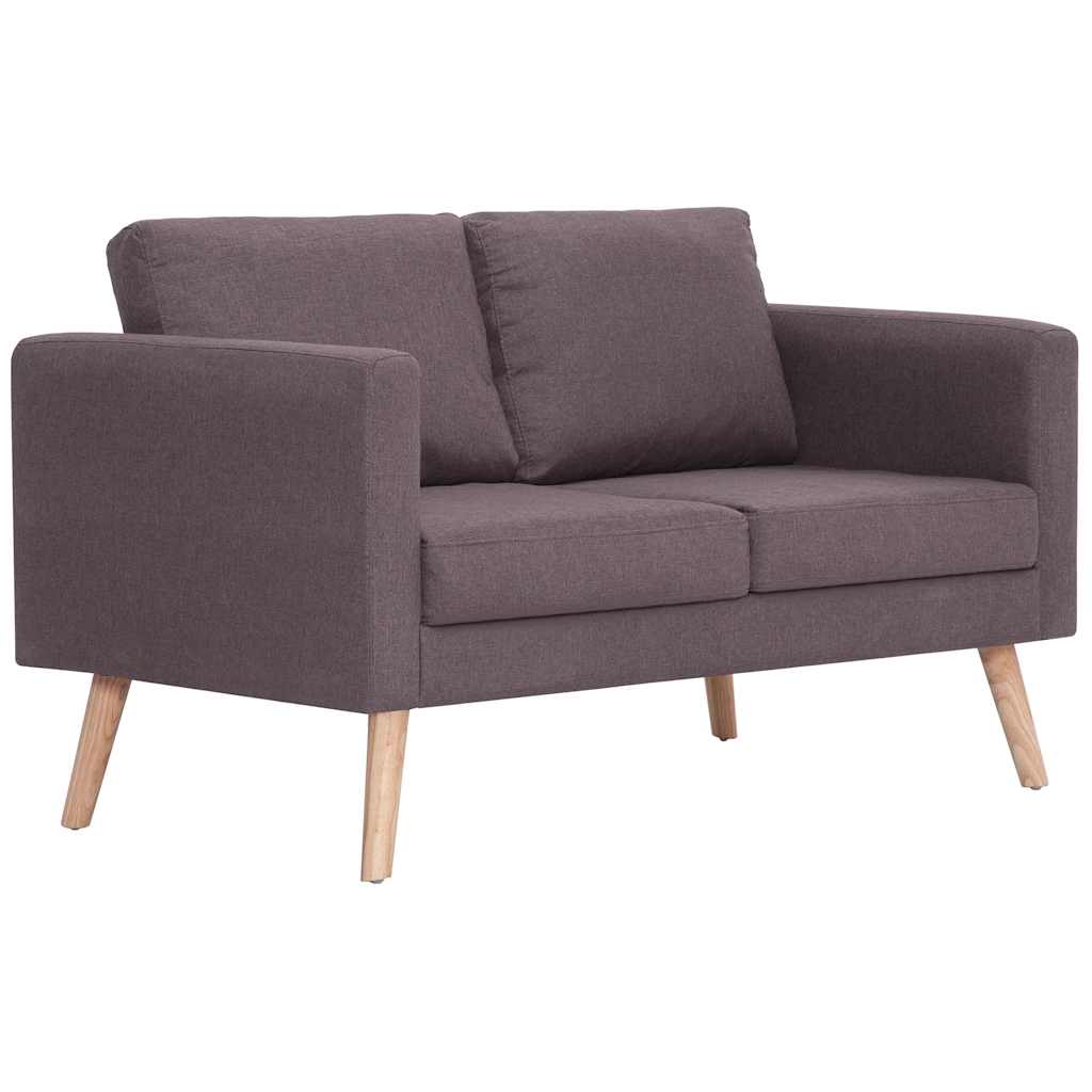 vidaXL 2-tlg. Sofagarnitur Stoff Taupe