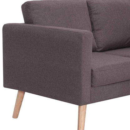 vidaXL 2-tlg. Sofagarnitur Stoff Taupe
