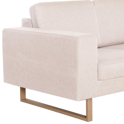 vidaXL 2-tlg. Sofagarnitur Stoff Cremeweiß