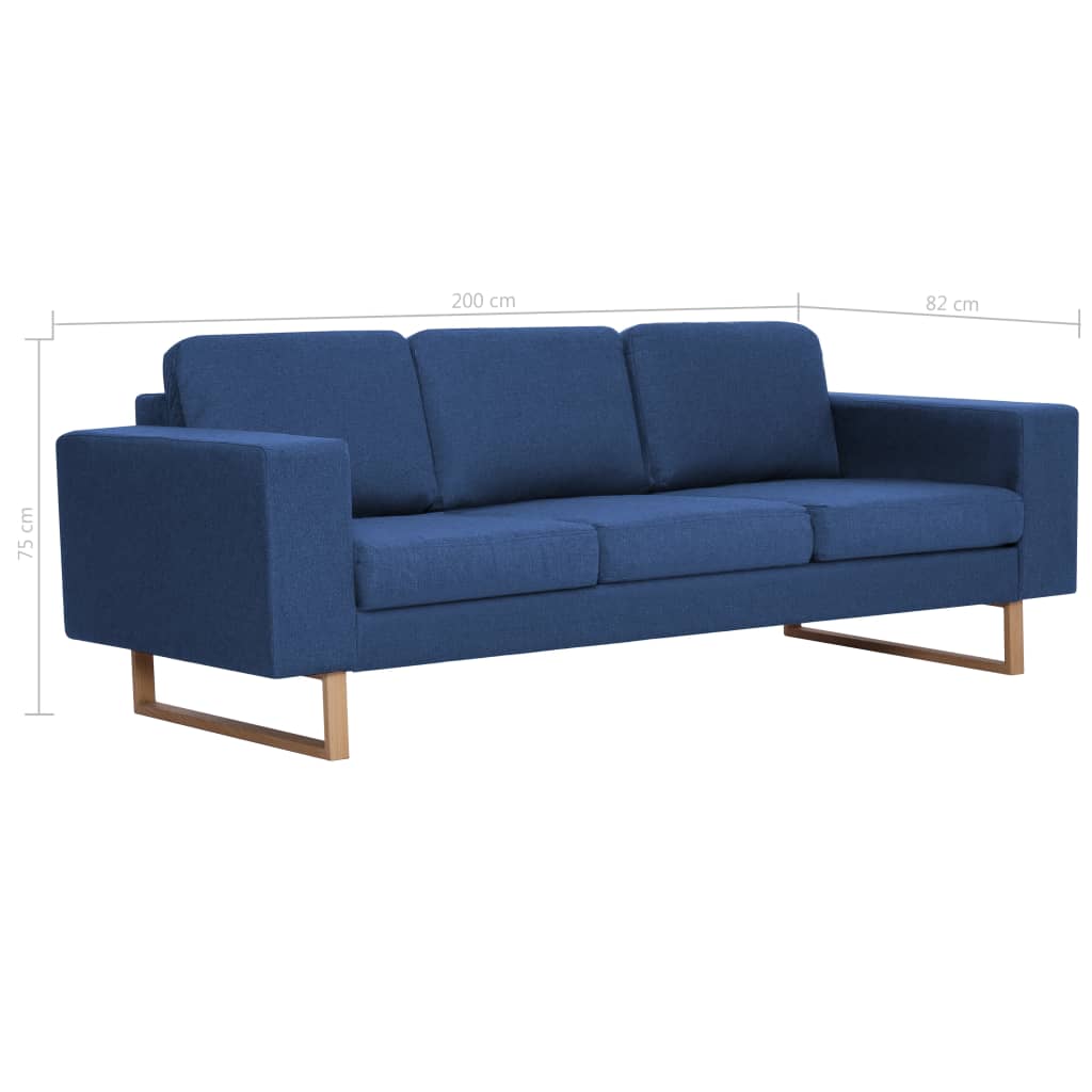 vidaXL 2-tlg. Sofagarnitur Stoff Blau