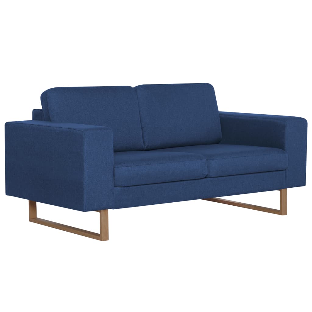 vidaXL 2-tlg. Sofagarnitur Stoff Blau
