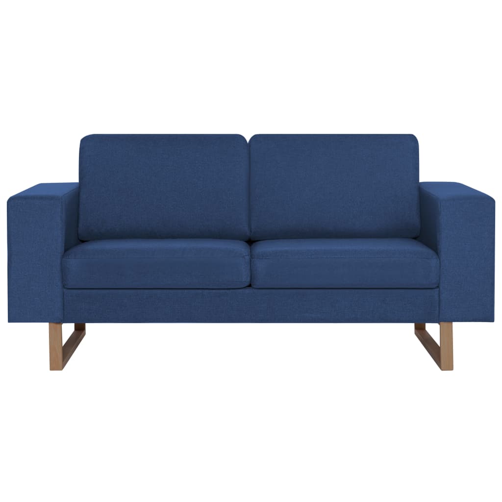 vidaXL 2-tlg. Sofagarnitur Stoff Blau