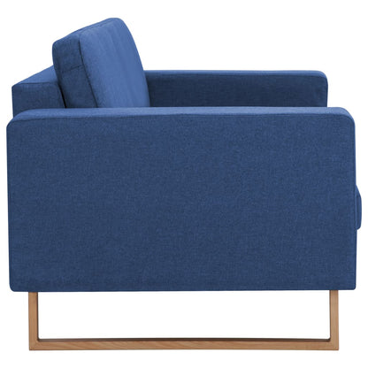 vidaXL 2-tlg. Sofagarnitur Stoff Blau