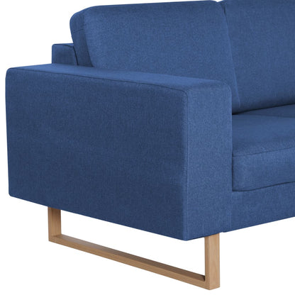 vidaXL 2-tlg. Sofagarnitur Stoff Blau