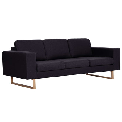 vidaXL 2-tlg. Sofagarnitur Stoff Schwarz