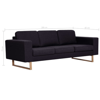 vidaXL 2-tlg. Sofagarnitur Stoff Schwarz