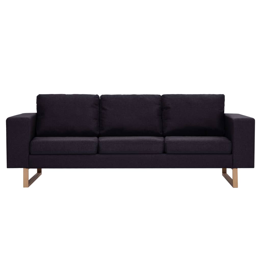 vidaXL 2-tlg. Sofagarnitur Stoff Schwarz
