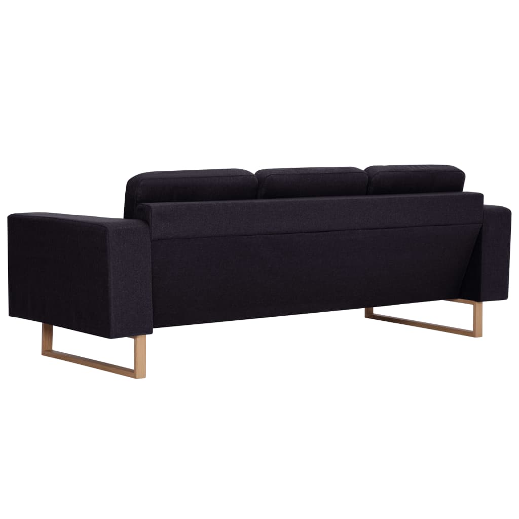 vidaXL 2-tlg. Sofagarnitur Stoff Schwarz