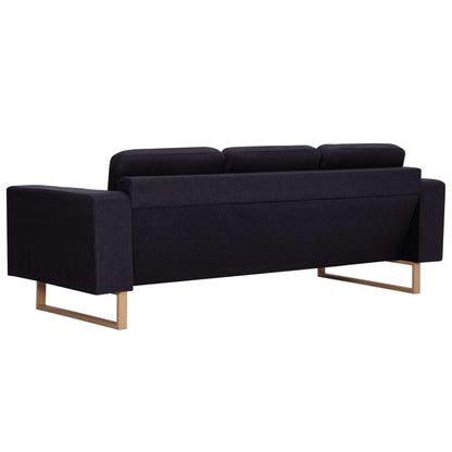 vidaXL 2-tlg. Sofagarnitur Stoff Schwarz