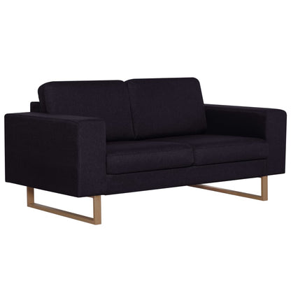 vidaXL 2-tlg. Sofagarnitur Stoff Schwarz