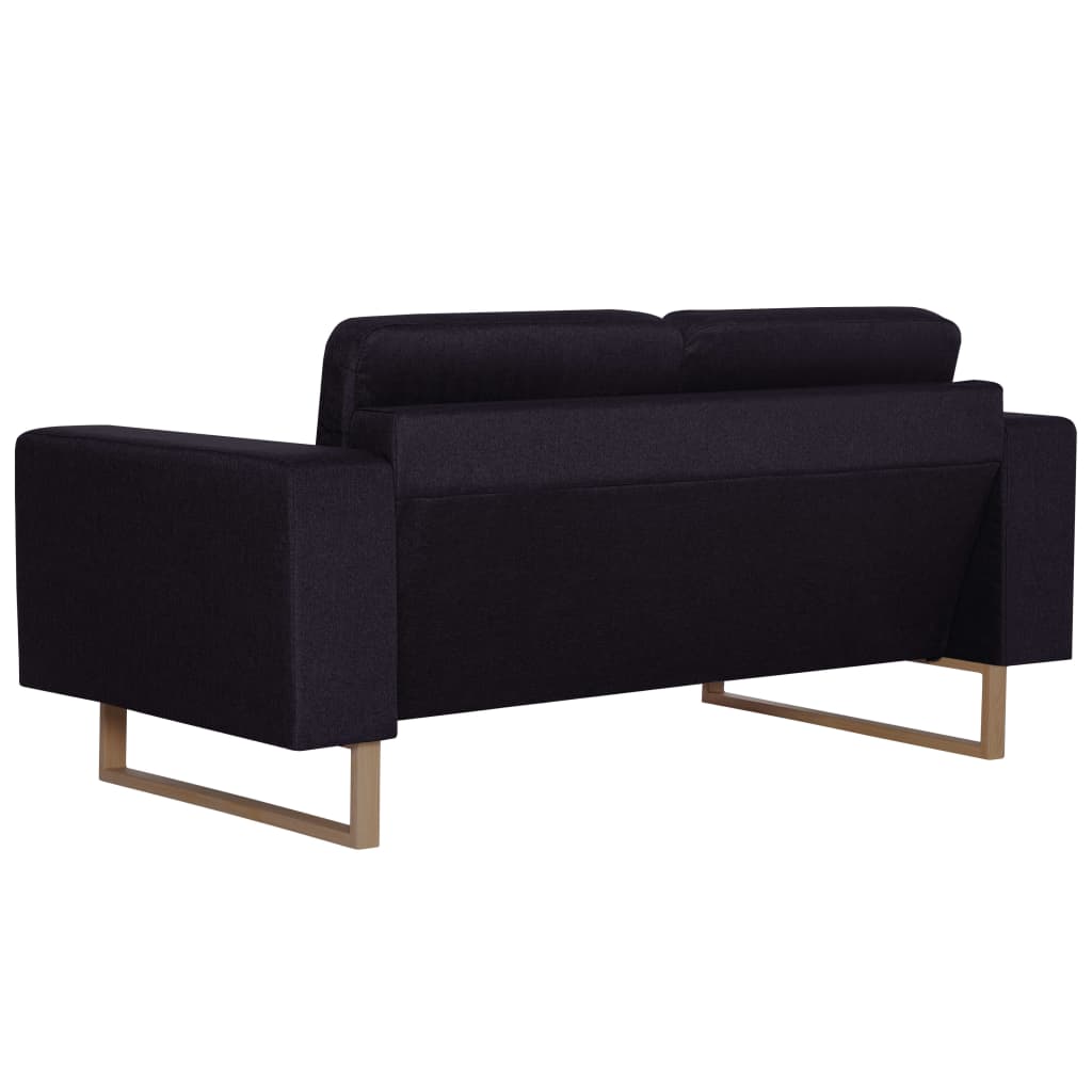 vidaXL 2-tlg. Sofagarnitur Stoff Schwarz