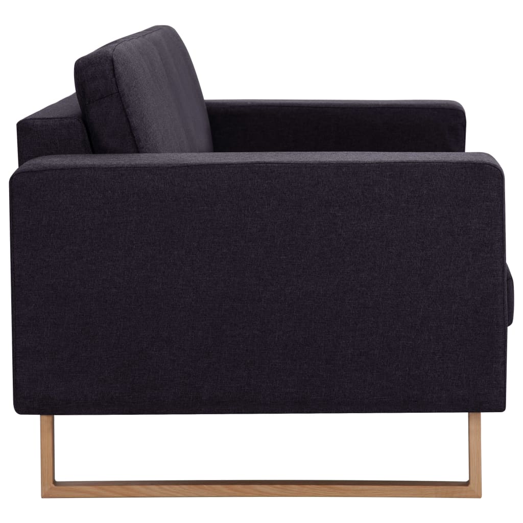 vidaXL 2-tlg. Sofagarnitur Stoff Schwarz