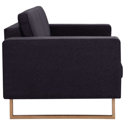vidaXL 2-tlg. Sofagarnitur Stoff Schwarz
