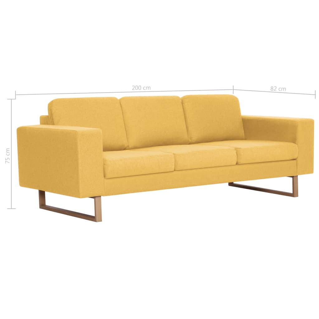 vidaXL 2-tlg. Sofagarnitur Stoff Gelb
