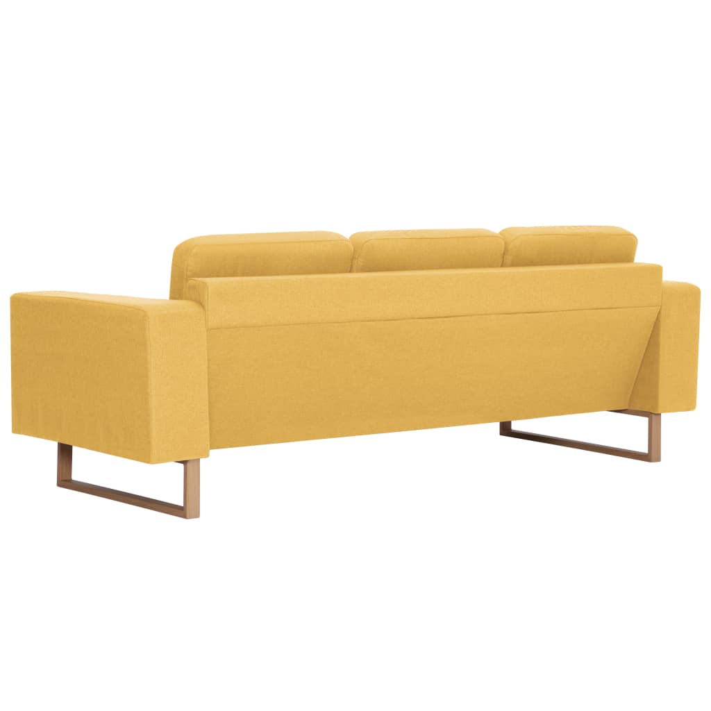 vidaXL 2-tlg. Sofagarnitur Stoff Gelb