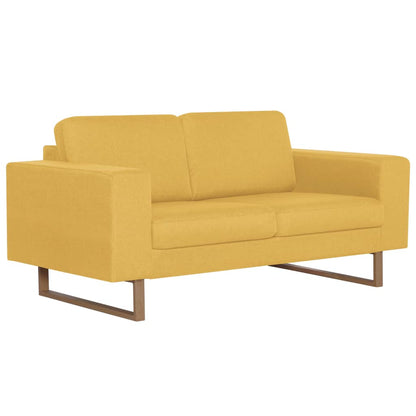 vidaXL 2-tlg. Sofagarnitur Stoff Gelb