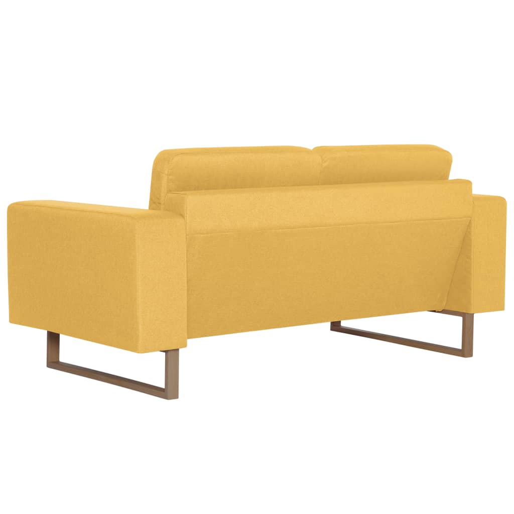 vidaXL 2-tlg. Sofagarnitur Stoff Gelb