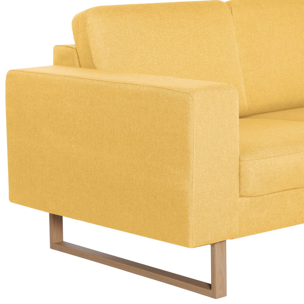 vidaXL 2-tlg. Sofagarnitur Stoff Gelb